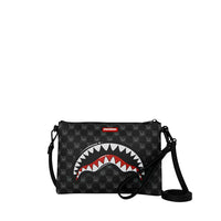 SHARKS IN PARIS WTF BUBBLY BLACK CHECK CROSSOVER CLUTCH