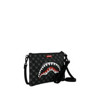 SHARKS IN PARIS WTF BUBBLY BLACK CHECK CROSSOVER CLUTCH