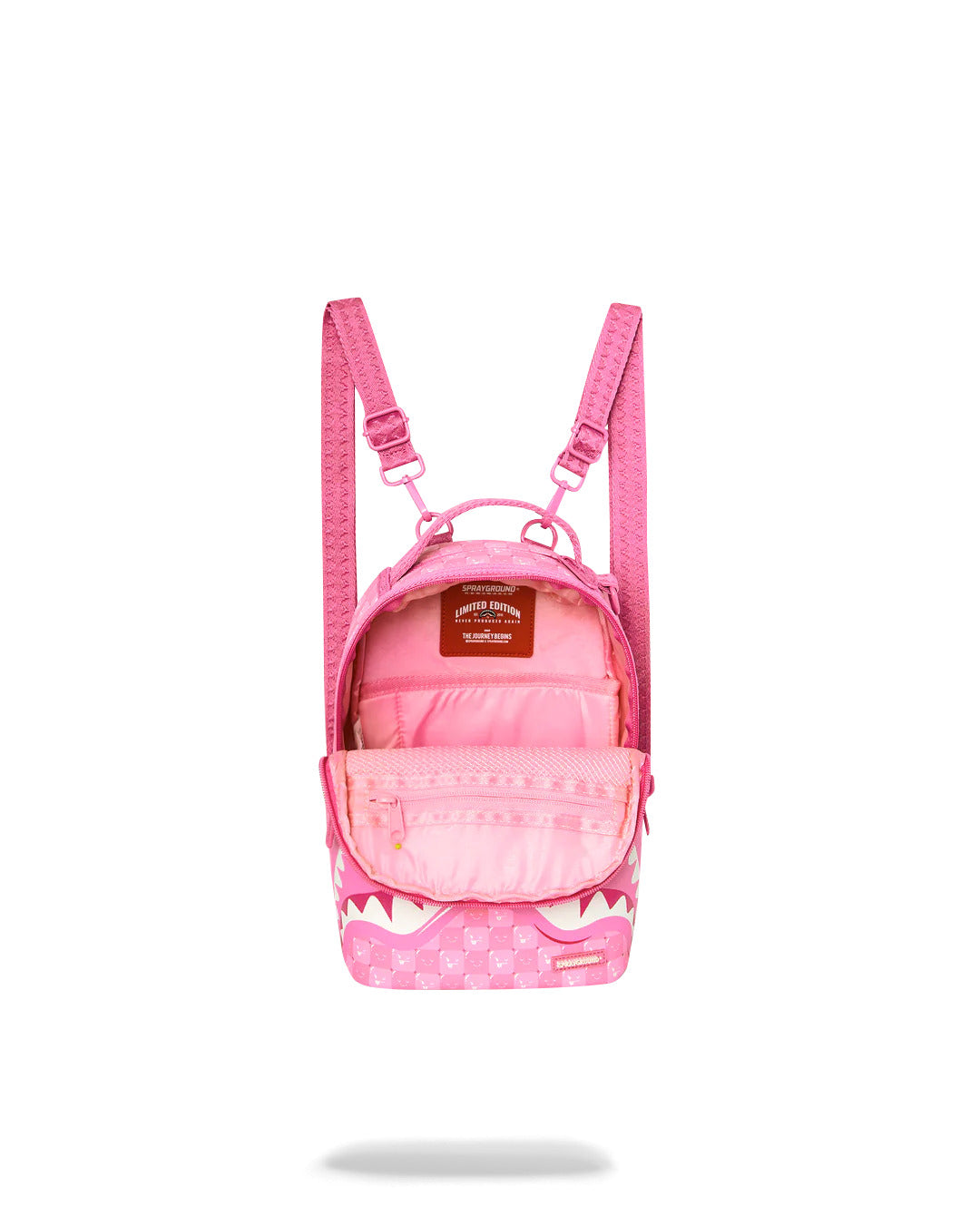PINK NEW CHECK FACES MINI BACKPACK