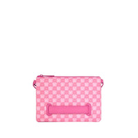 PINK NEW CHECK FACES CROSSOVER CLUTCH