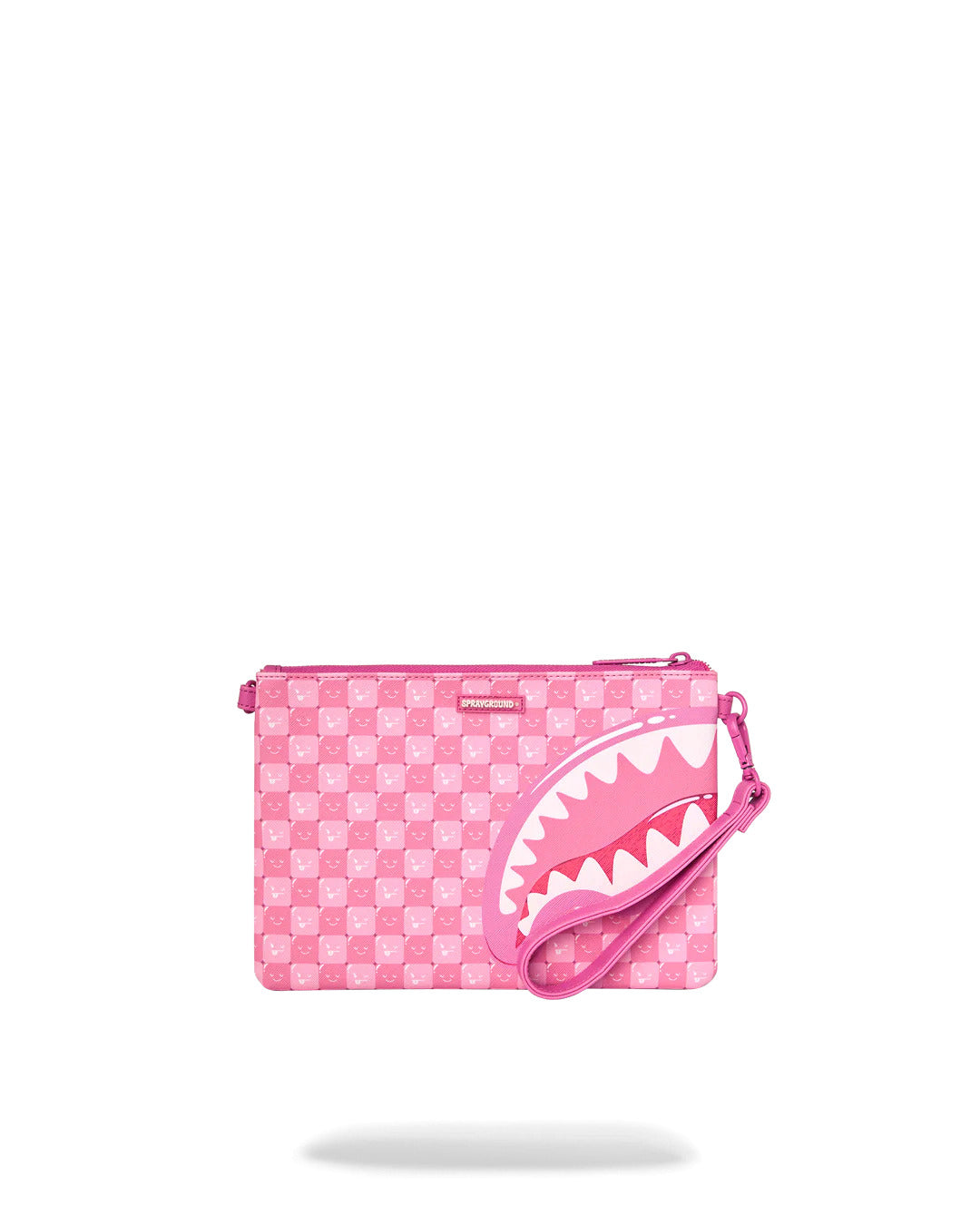 PINK NEW CHECK FACES CROSSOVER CLUTCH
