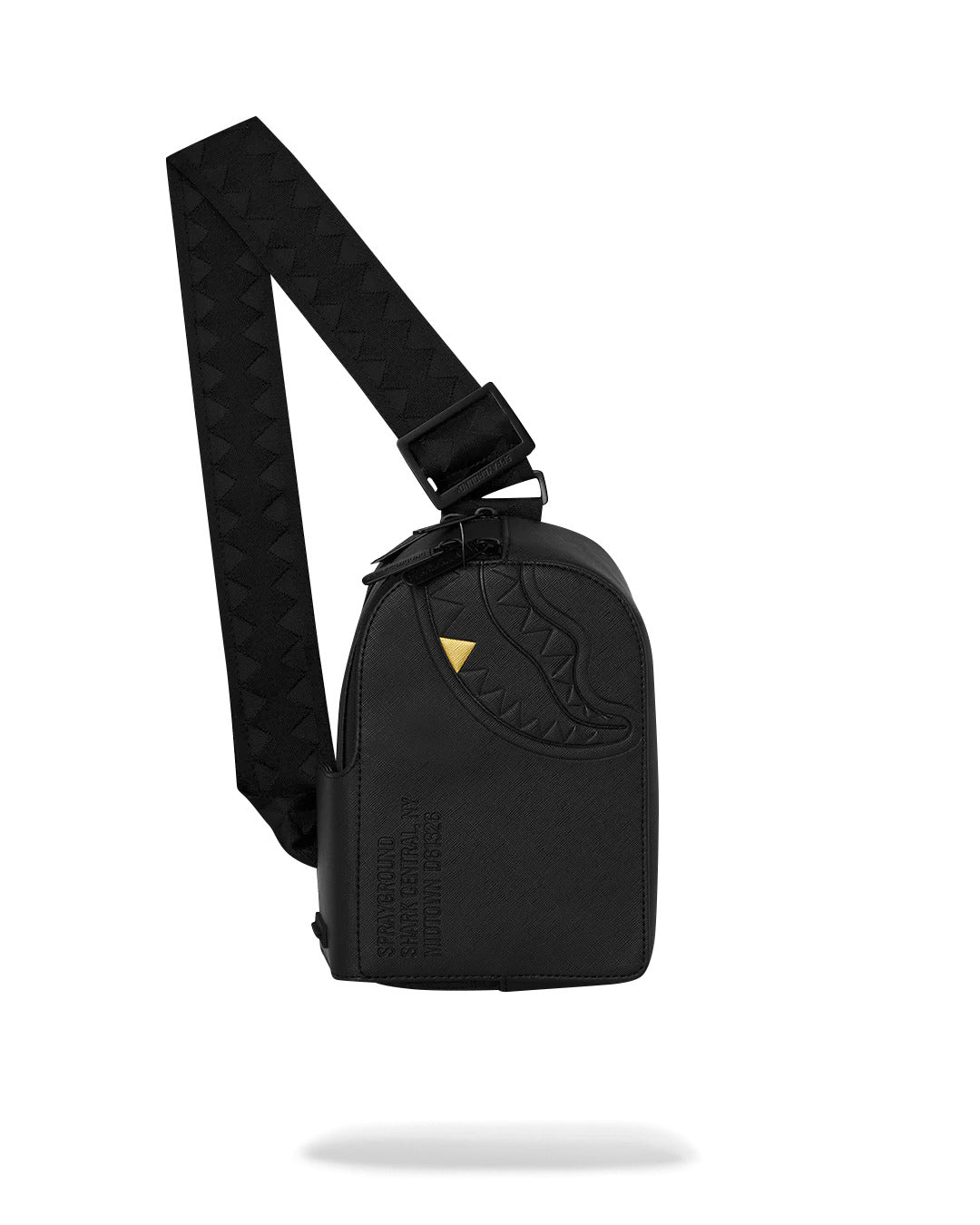 BLACKED OUT EMBOSSED GOLD TOOTH BACKPACK SLING