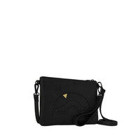 BLACKED OUT EMBOSSED GOLD TOOTH CROSSOVER CLUTCH