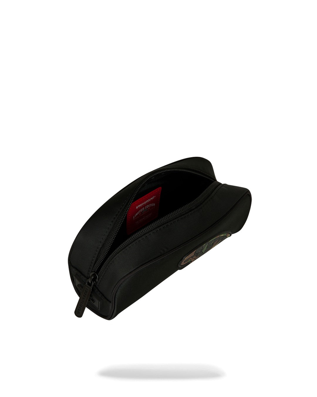 SHARK CENTRAL BLACK NYLON CAMO EMBOSSED SHARK POUCH