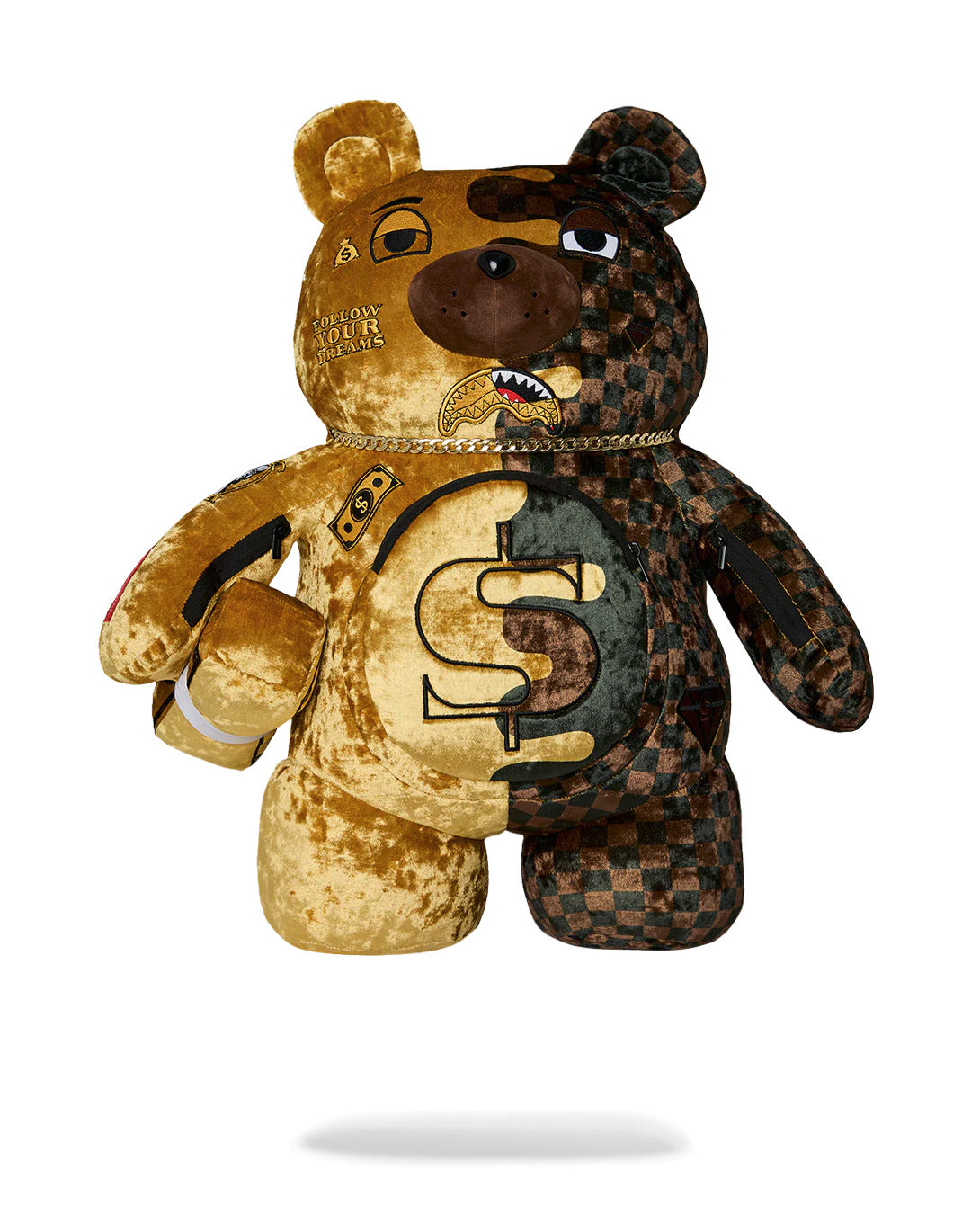 SHARKS IN PARIS GOLD DRIP MONEYBEAR BACKPACK