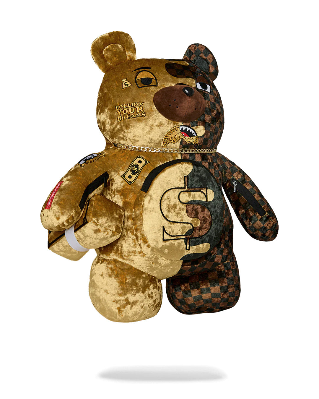 SHARKS IN PARIS GOLD DRIP MONEYBEAR BACKPACK