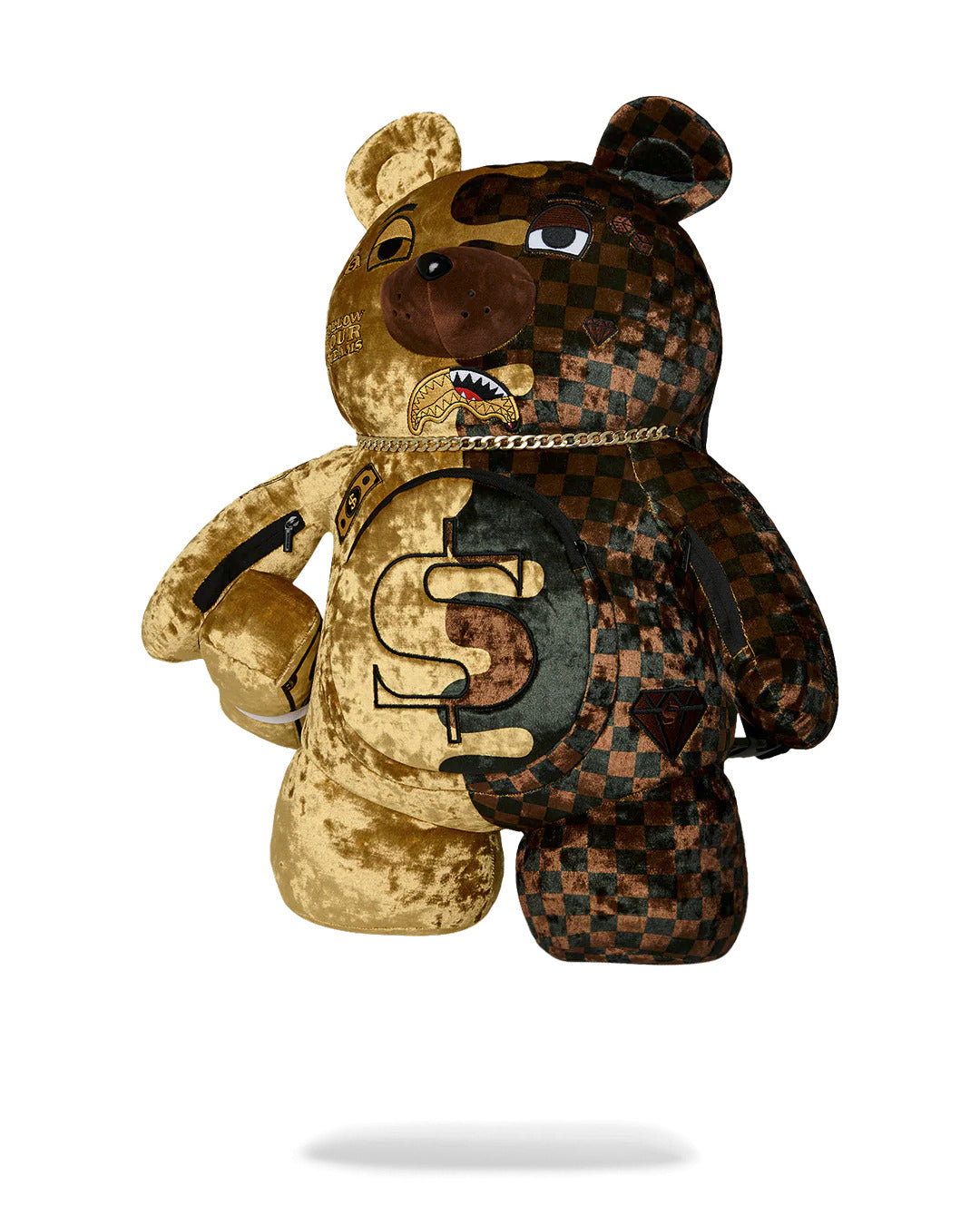 SHARKS IN PARIS GOLD DRIP MONEYBEAR BACKPACK