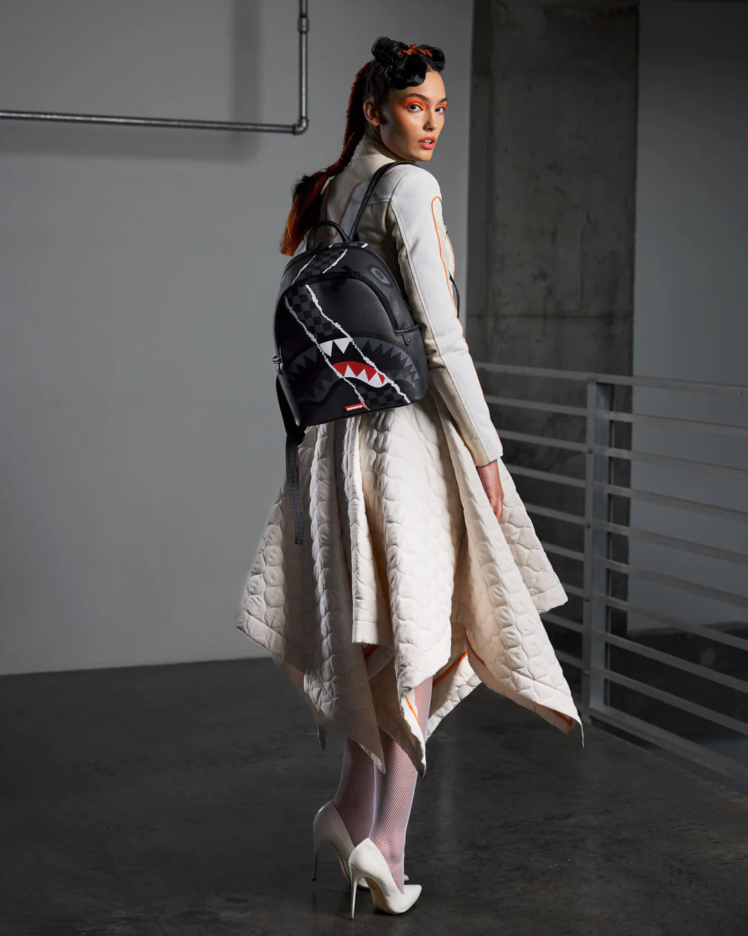 CENTER RIP REVEALING GRAY CHECK SAVAGE BACKPACK