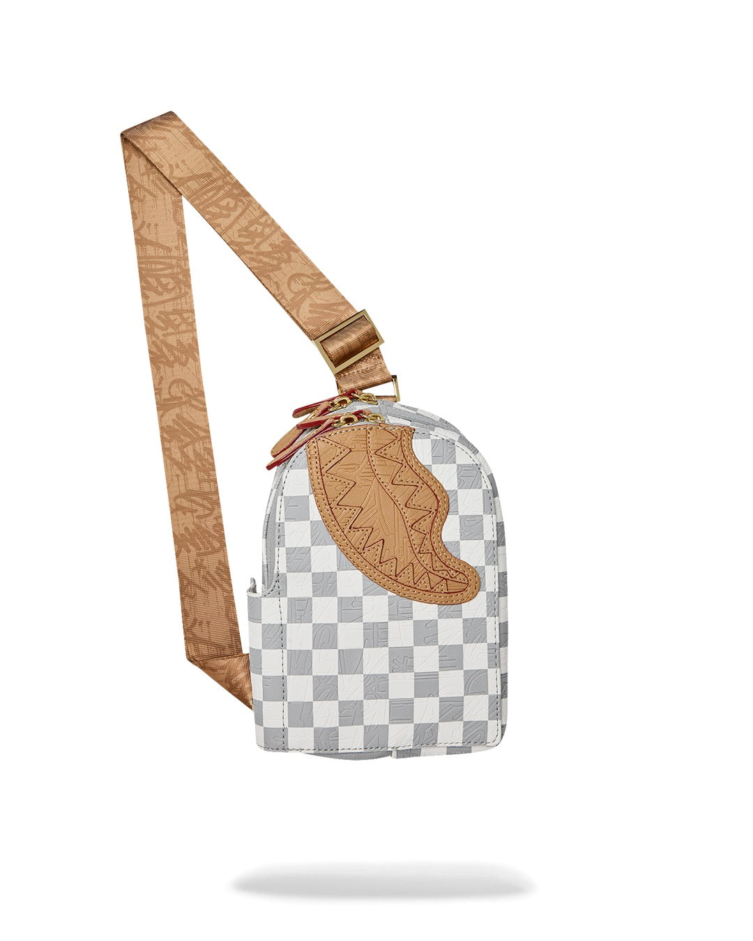 EMBOSSED CREAM CHECK BACKPACK SLING