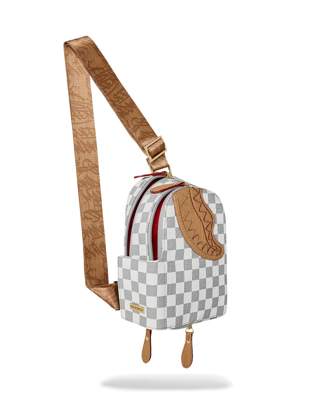 EMBOSSED CREAM CHECK BACKPACK SLING