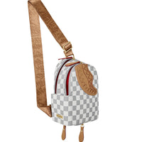 EMBOSSED CREAM CHECK BACKPACK SLING