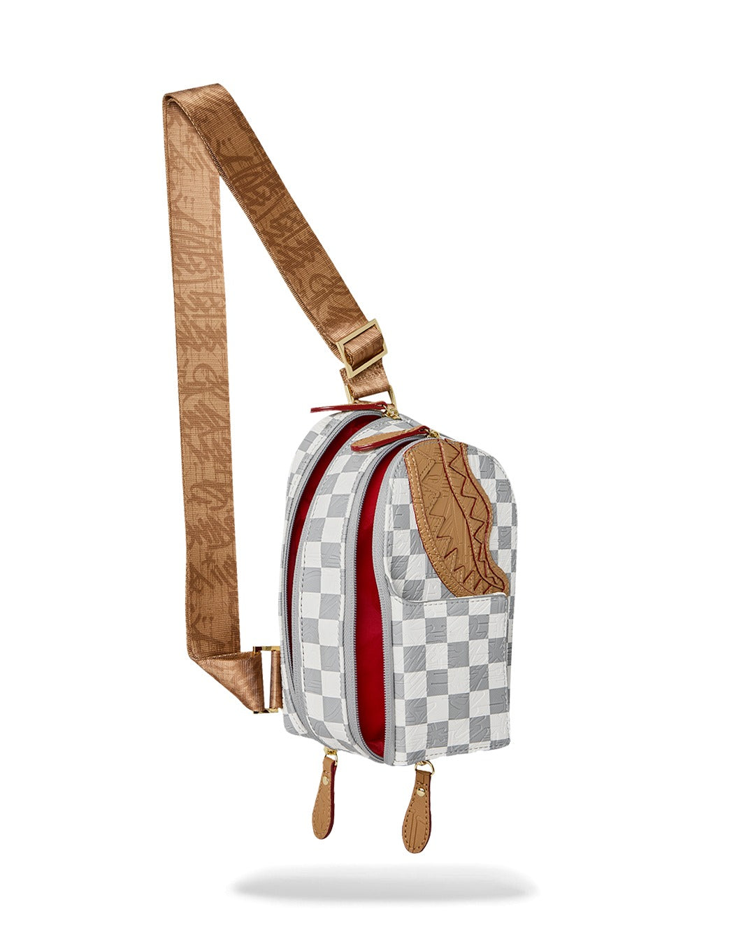 EMBOSSED CREAM CHECK BACKPACK SLING