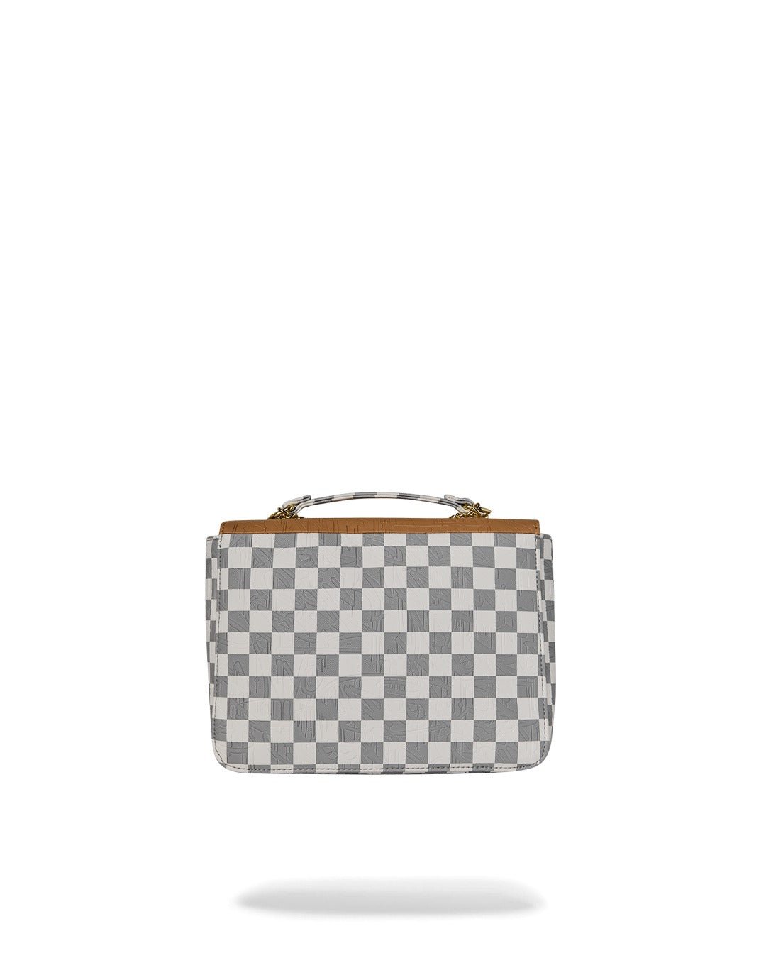 EMBOSSED CREAM CHECK HANDBAG