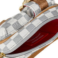 EMBOSSED CREAM CHECK CARGO CROSSBODY