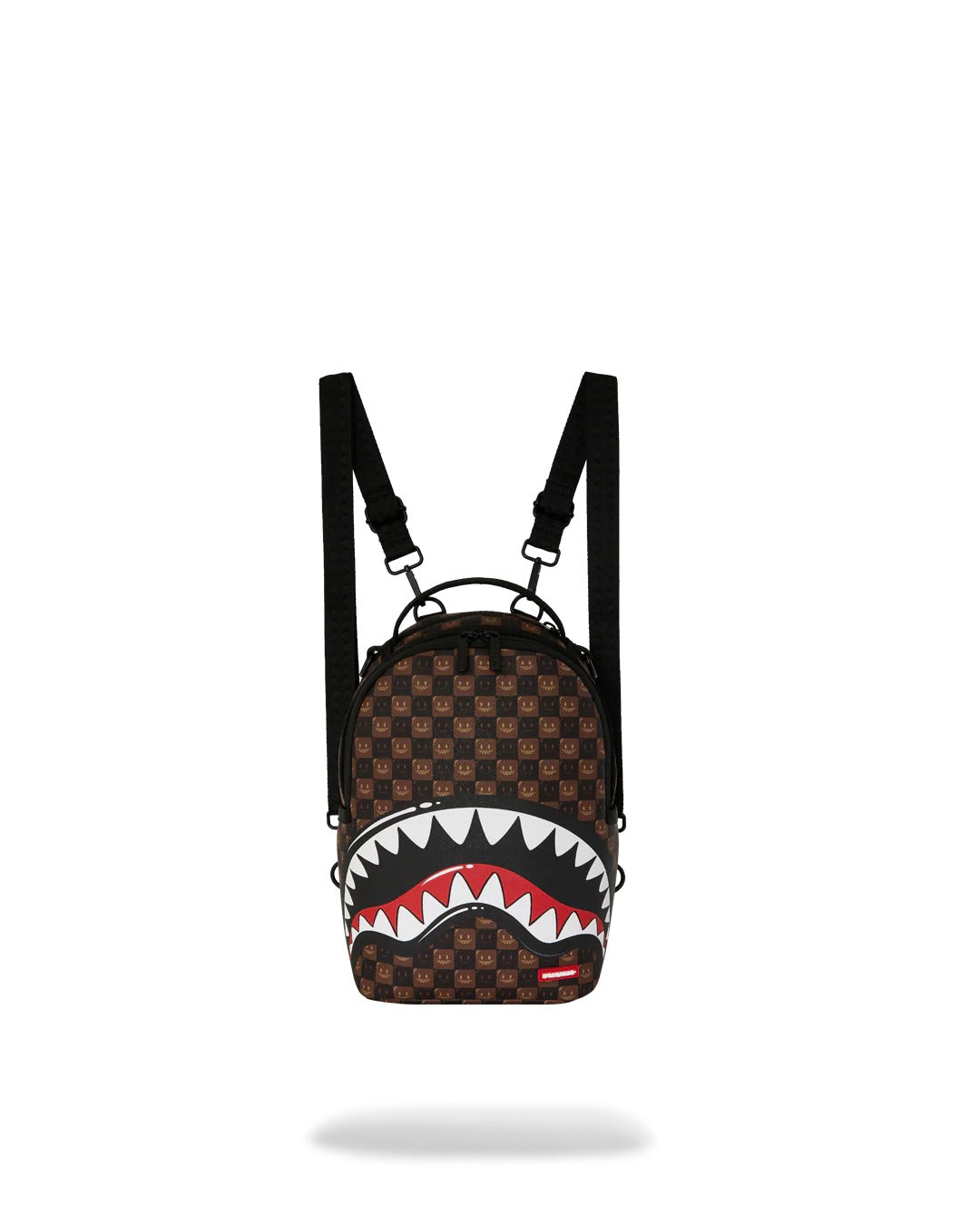 SHARKS IN PARIS WTF BUBBLE BROWN CHECK MINI BACKPACK