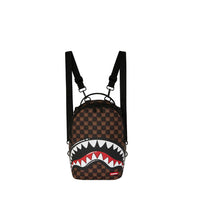 SHARKS IN PARIS WTF BUBBLE BROWN CHECK MINI BACKPACK