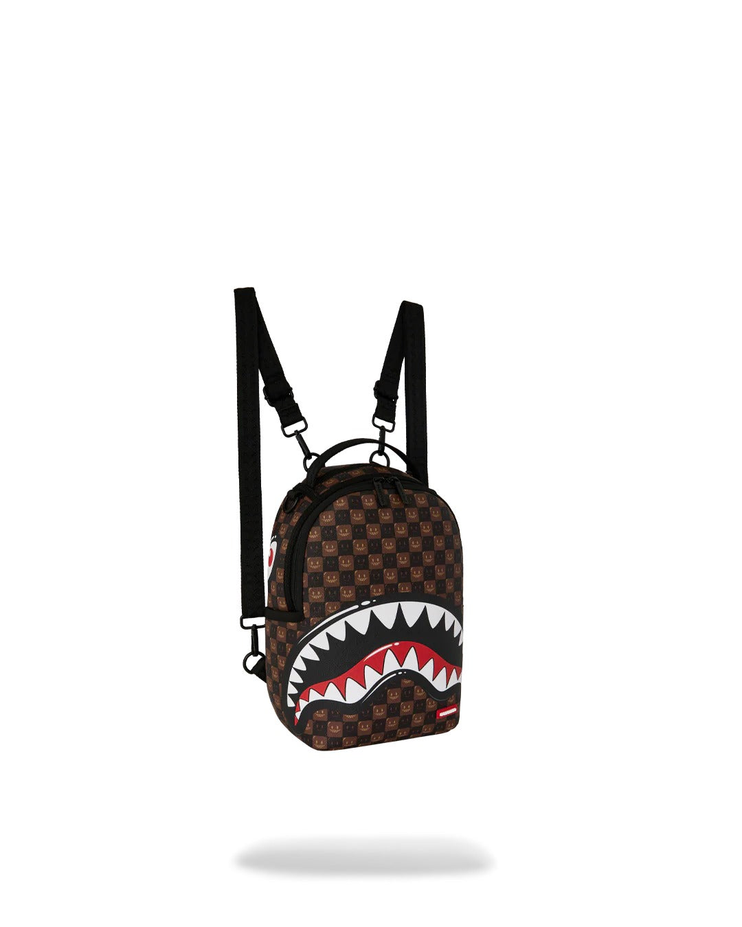 SHARKS IN PARIS WTF BUBBLE BROWN CHECK MINI BACKPACK