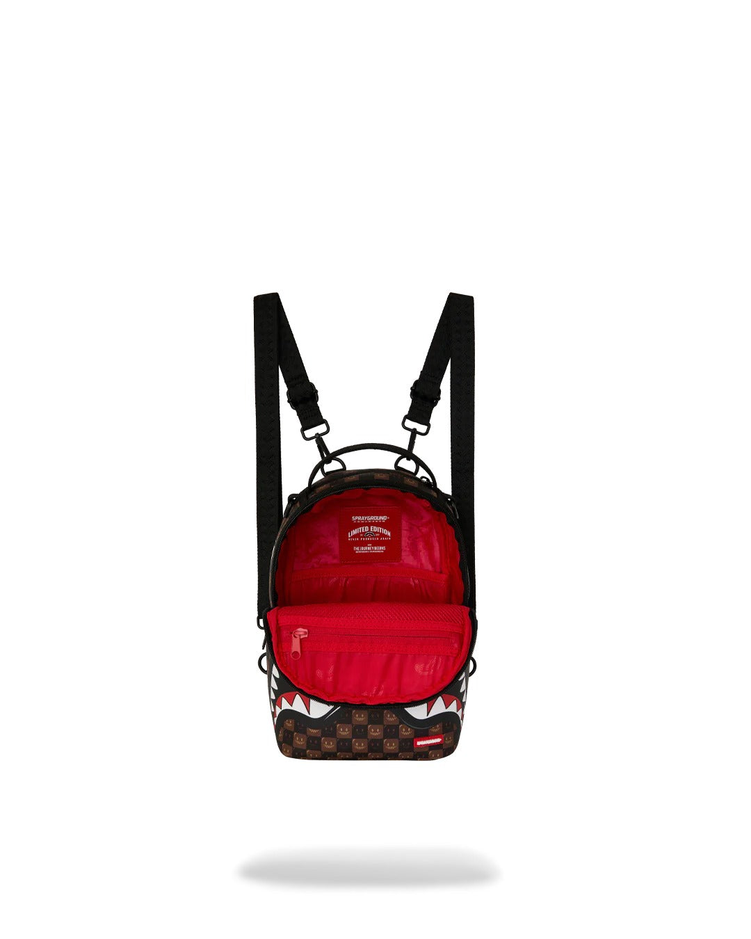 SHARKS IN PARIS WTF BUBBLE BROWN CHECK MINI BACKPACK