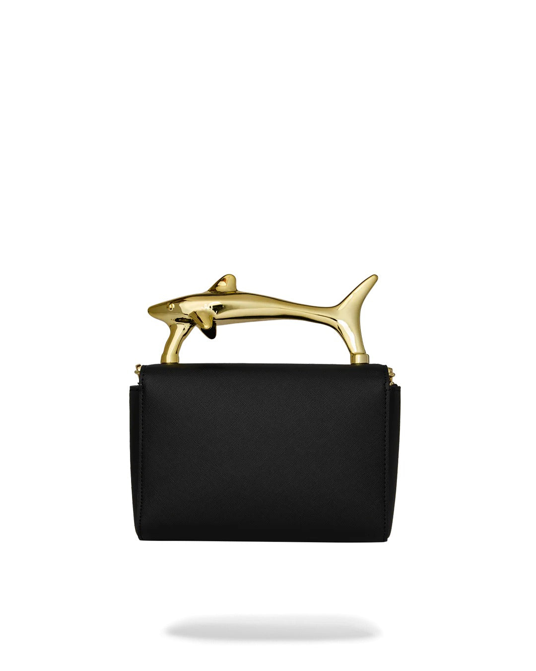 BLACKED OUT EMBOSSED GOLD SHARK HANDBAG