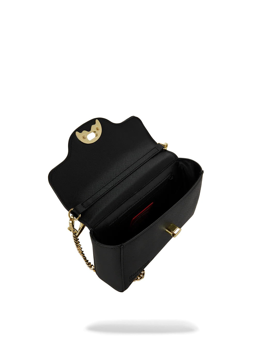 BLACKED OUT EMBOSSED GOLD SHARK HANDBAG