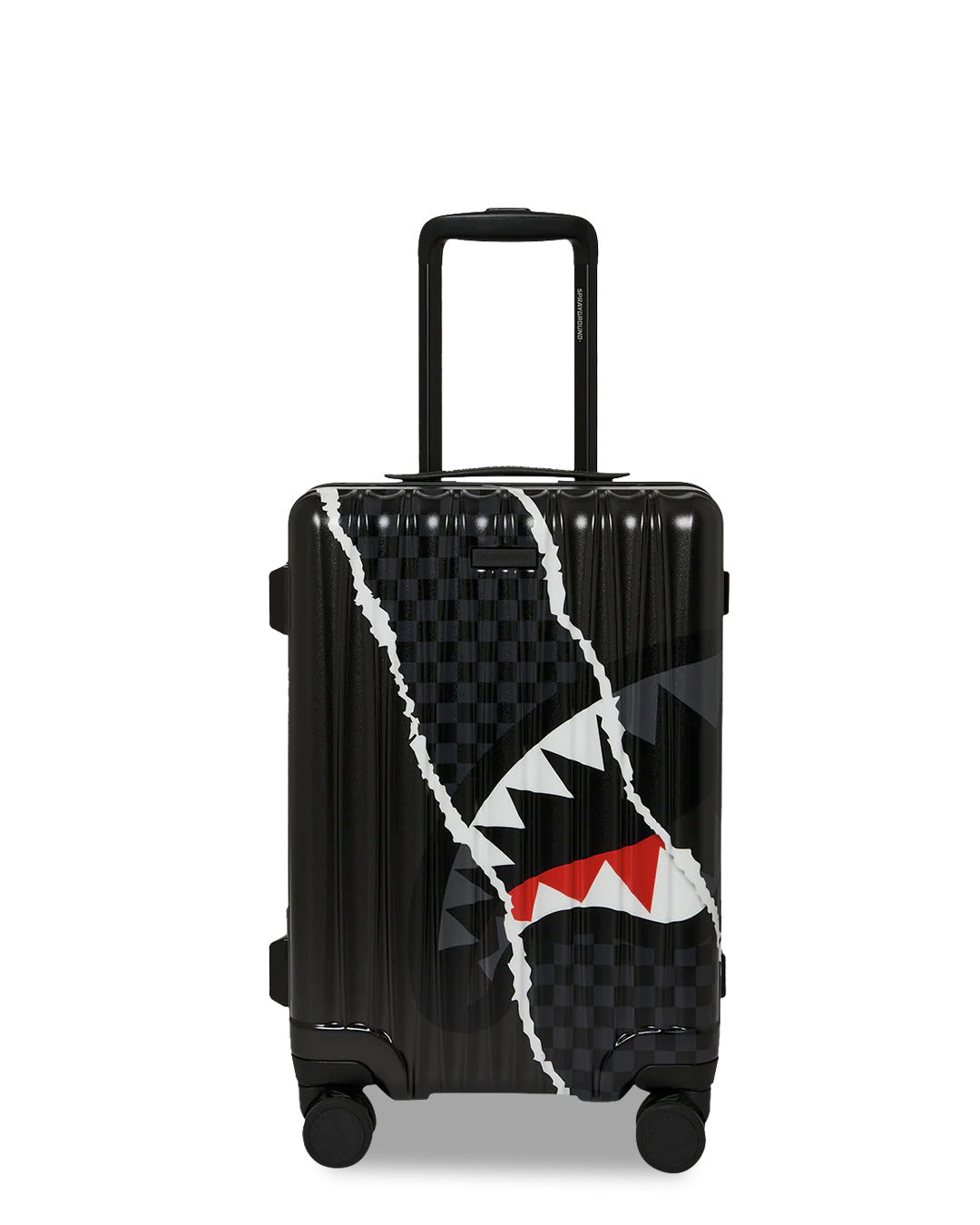CENTER RIP REVEALING GRAY CHECK CARRY-ON LUGGAGE