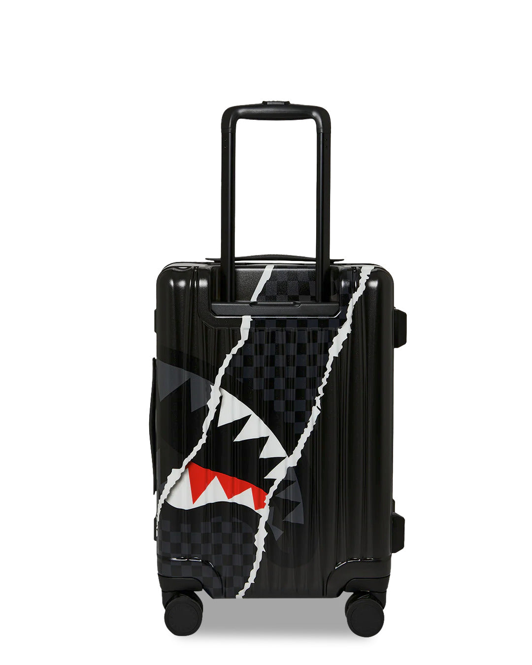 CENTER RIP REVEALING GRAY CHECK CARRY-ON LUGGAGE