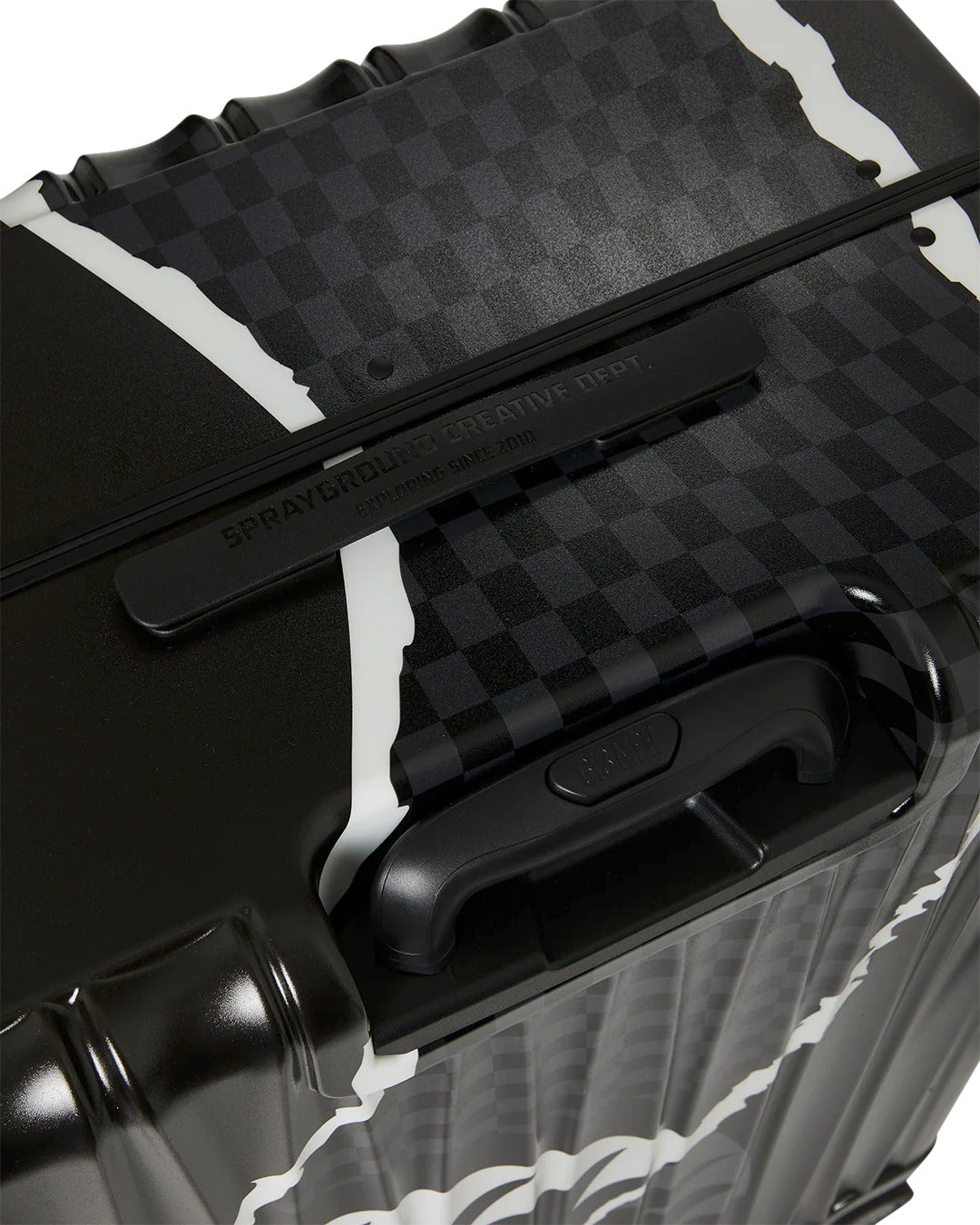 CENTER RIP REVEALING GRAY CHECK FULL-SIZE LUGGAGE