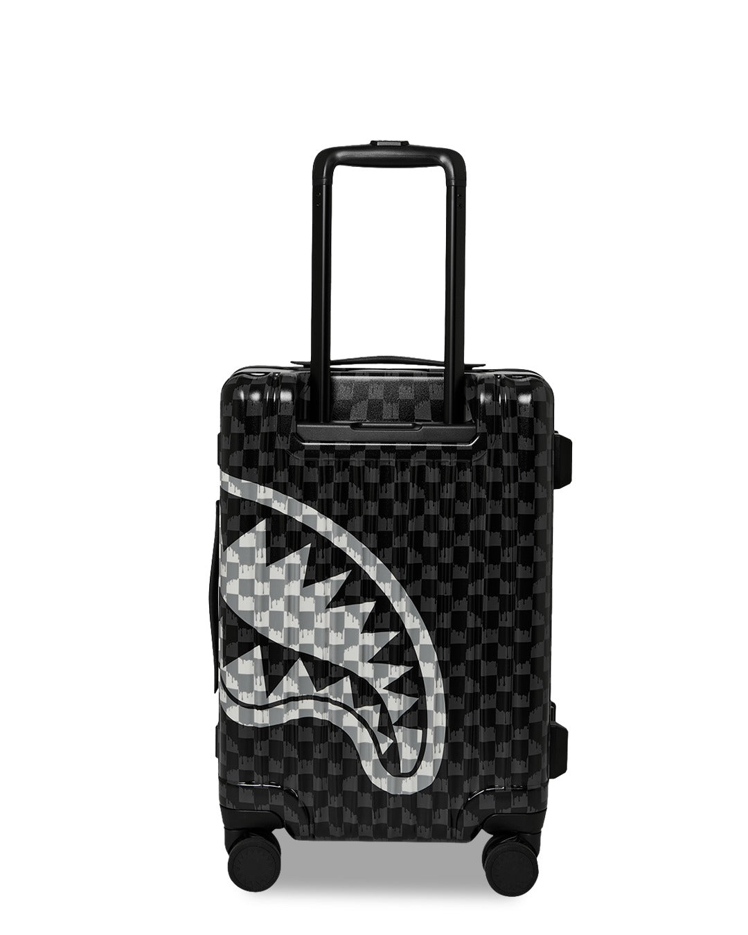 BLACK AND WHITE DRIP CHECK SHARK CARRY-ON LUGGAGE