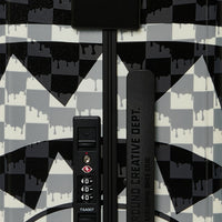 BLACK AND WHITE DRIP CHECK SHARK CARRY-ON LUGGAGE