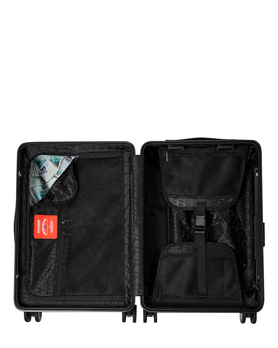 BLACKED OUT EMBOSSED GOLD TOOTH CARRY-ON LUGGAGE