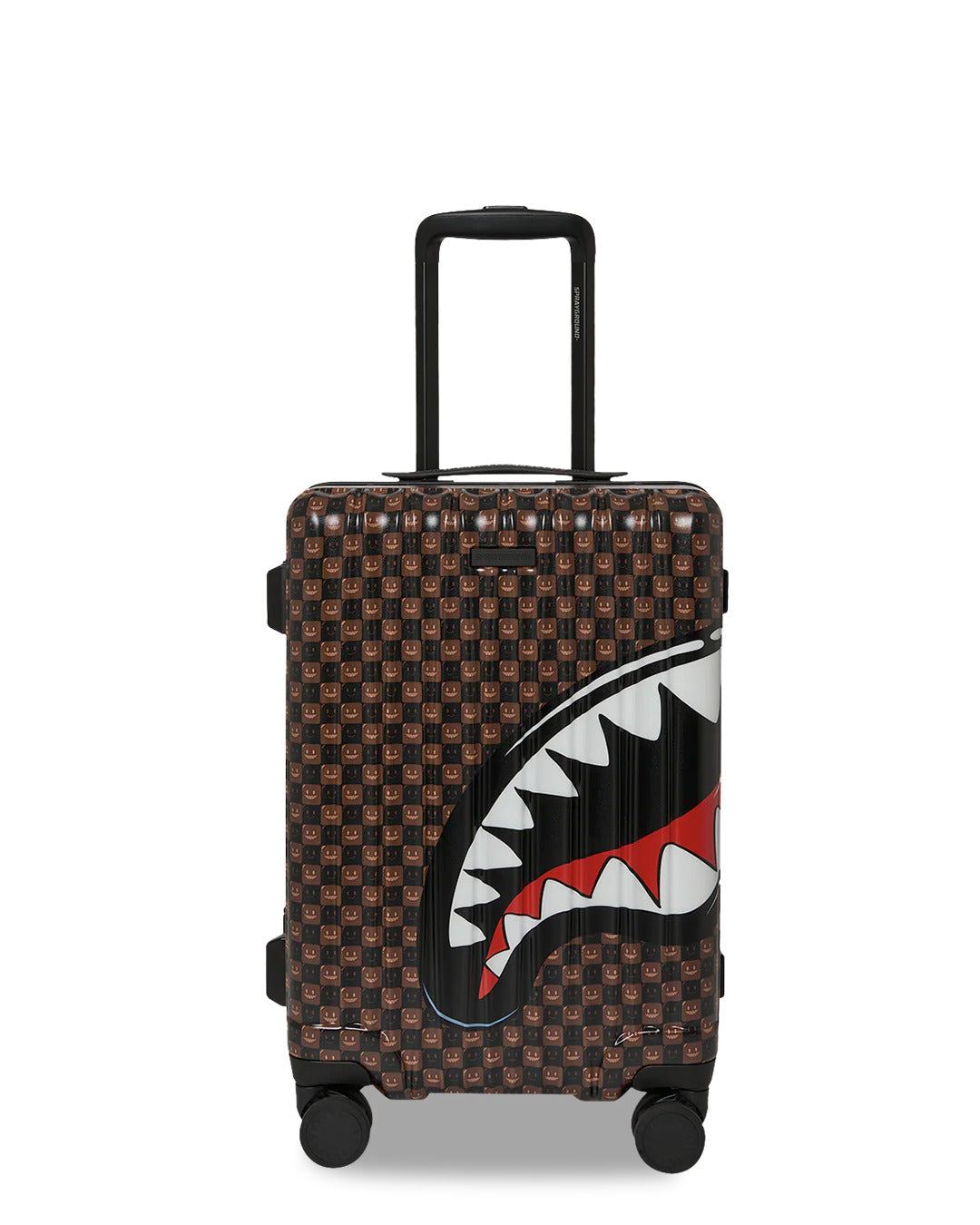SHARKS IN PARIS WTF BUBBLE BROWN CHECK CARRY-ON LUGGAGE