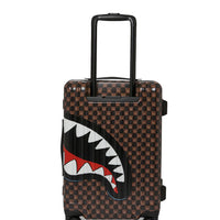 SHARKS IN PARIS WTF BUBBLE BROWN CHECK CARRY-ON LUGGAGE