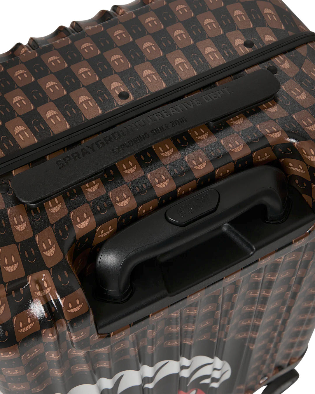 SHARKS IN PARIS WTF BUBBLE BROWN CHECK CARRY-ON LUGGAGE