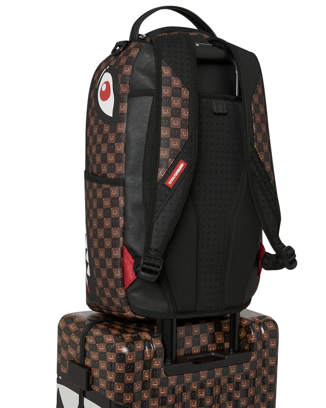 SHARKS IN PARIS WTF BUBBLE BROWN CHECK CARRY-ON LUGGAGE
