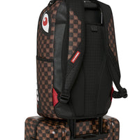 SHARKS IN PARIS WTF BUBBLE BROWN CHECK CARRY-ON LUGGAGE
