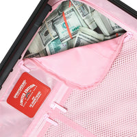 PINK NEW CHECK FACES CARRY-ON LUGGAGE