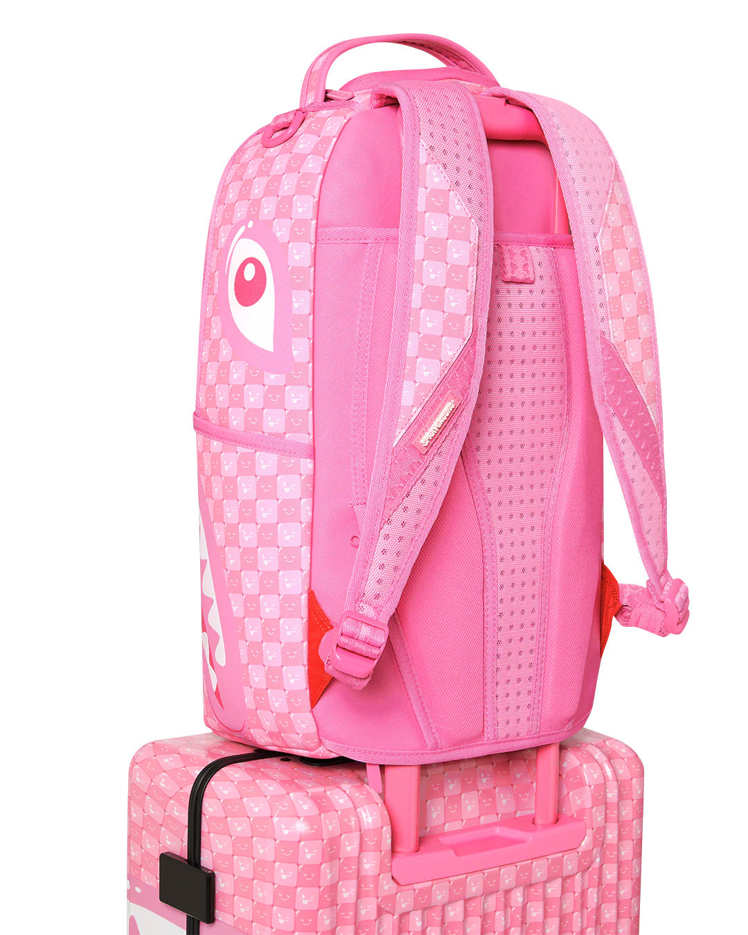 PINK NEW CHECK FACES CARRY-ON LUGGAGE