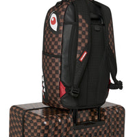 SHARKS IN PARIS WTF BUBBLE BROWN CHECK FULL-SIZE LUGGAGE