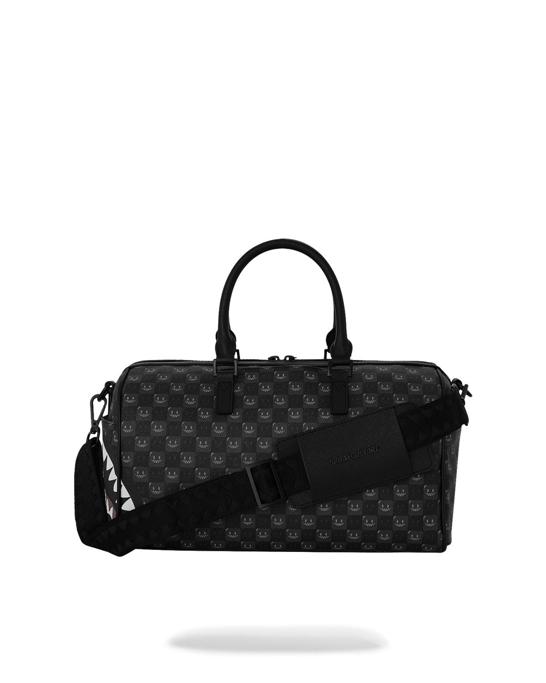 SHARKS IN PARIS WTF BUBBLY BLACK CHECK MINI DUFFLE