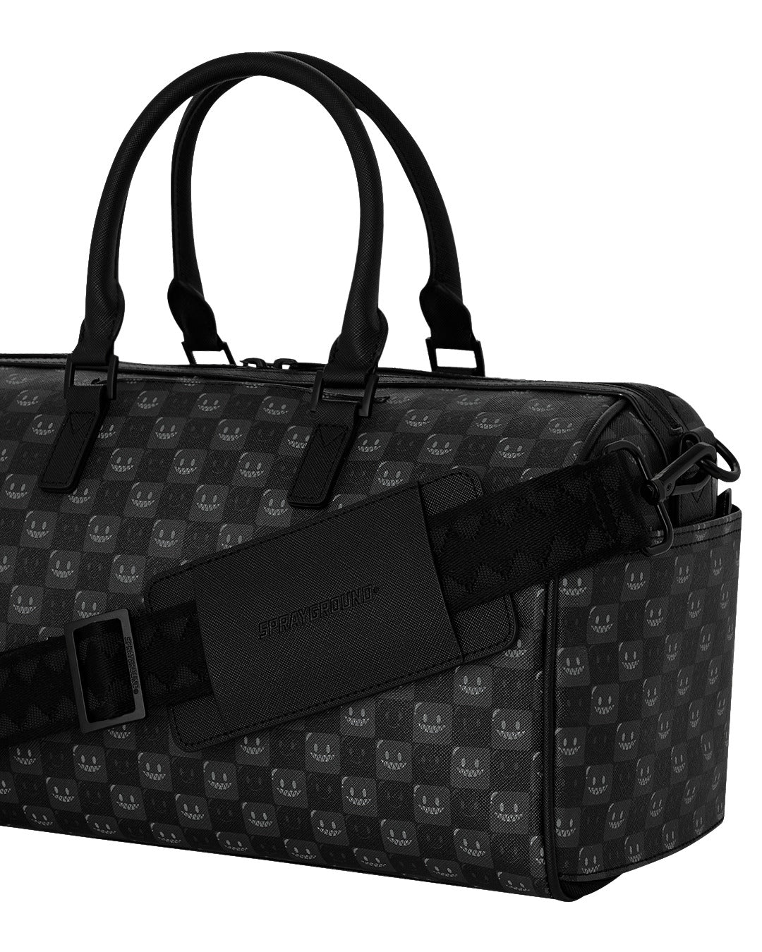SHARKS IN PARIS WTF BUBBLY BLACK CHECK MINI DUFFLE