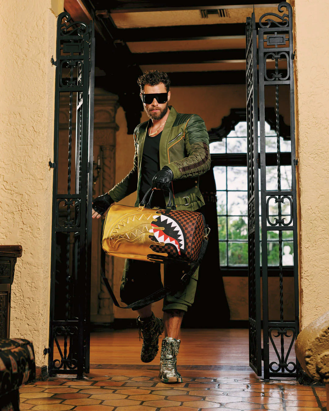 SHARKS IN PARIS GOLD DRIP DUFFLE