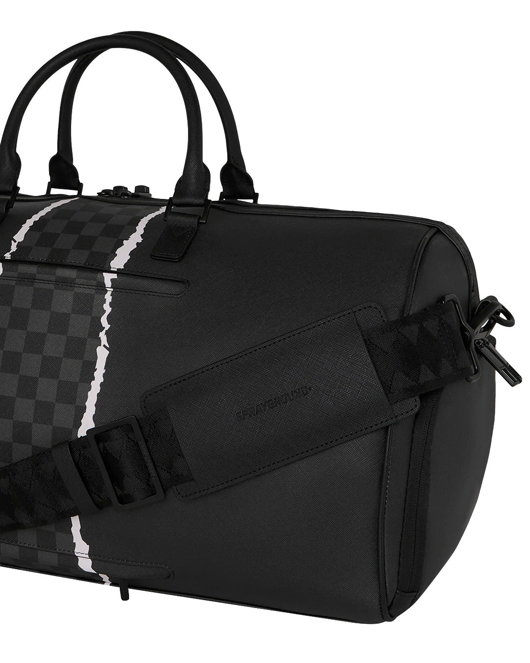 CENTER RIP REVEALING GRAY CHECK MINI DUFFLE