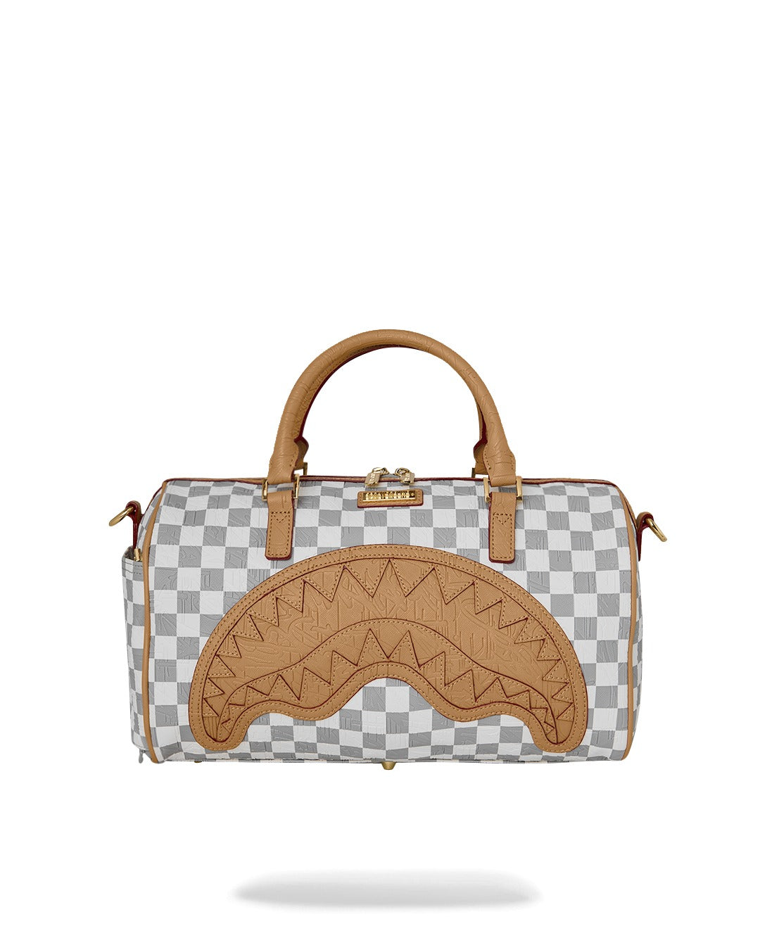 EMBOSSED CREAM CHECK MINI DUFFLE