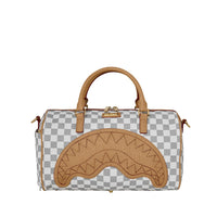 EMBOSSED CREAM CHECK MINI DUFFLE
