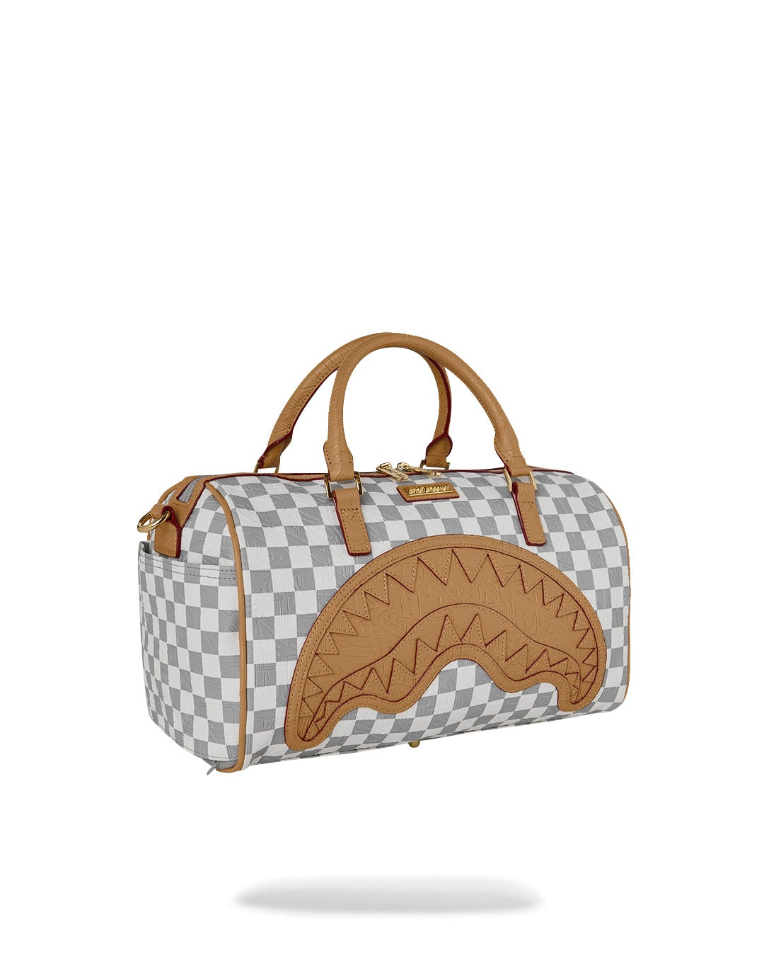 EMBOSSED CREAM CHECK MINI DUFFLE