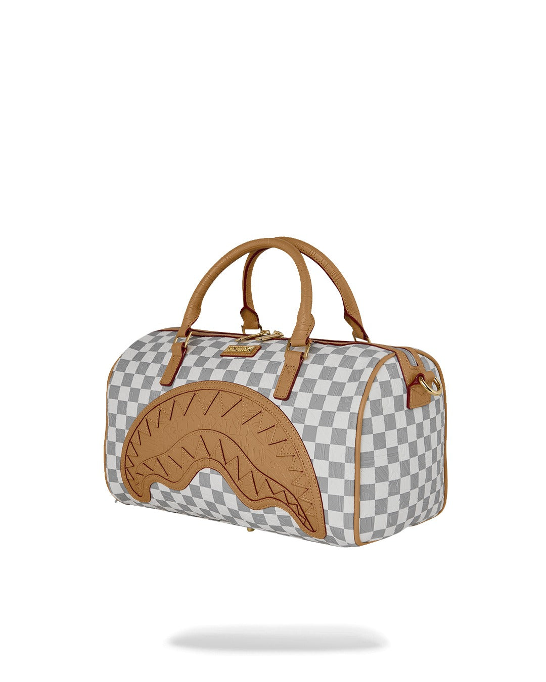 EMBOSSED CREAM CHECK MINI DUFFLE