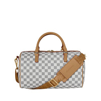 EMBOSSED CREAM CHECK MINI DUFFLE