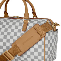 EMBOSSED CREAM CHECK MINI DUFFLE