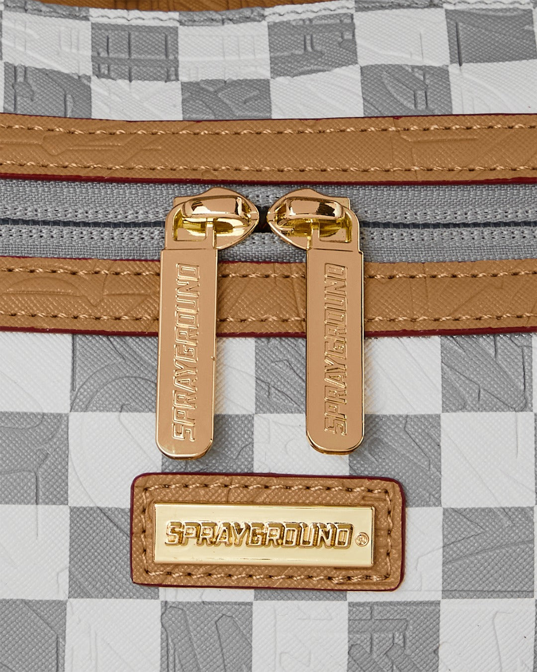 EMBOSSED CREAM CHECK MINI DUFFLE