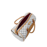 EMBOSSED CREAM CHECK MINI DUFFLE